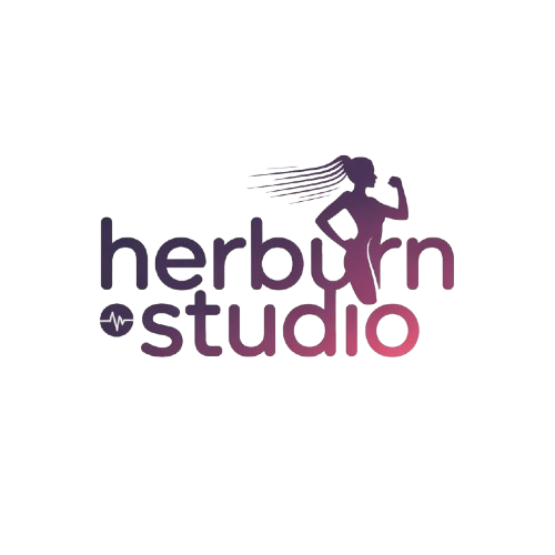 Herburn Studio ladies-only fitness centre logo with strong woman silhouette